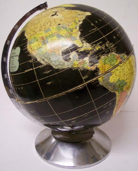 Globes Antique Black Oceans