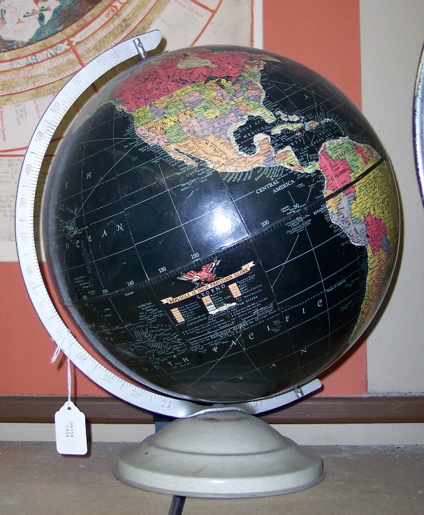 Globes Antique Black Oceans