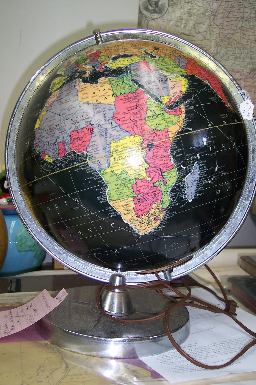 Globes Antique Black Oceans