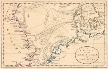 NORTH SEA Section 55 CARY 1794 old antique map plan chart German Ocean 